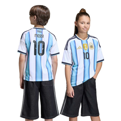 2026 Argentina Youth Stadium Home Messi #10 Soccer Jersey White / Icey Blue / Light Blue