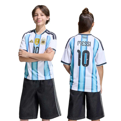 2026 Argentina Youth Stadium Home Messi #10 Soccer Jersey White / Icey Blue / Light Blue