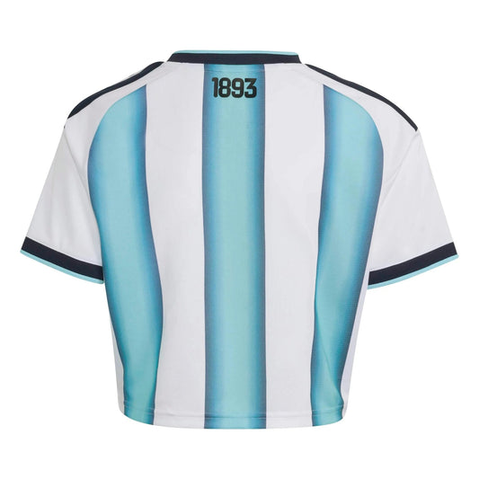 2026 Argentina Women's Stadium Home Cropped Soccer Jersey White / Icey Blue / Light Blue