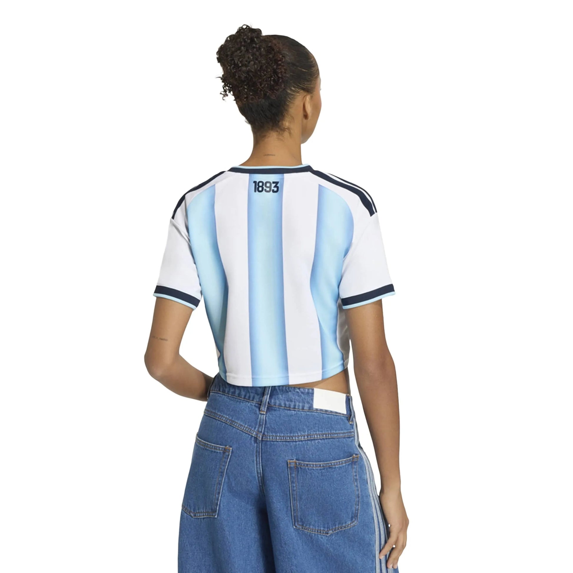 2026 Argentina Women's Stadium Home Cropped Soccer Jersey White / Icey Blue / Light Blue