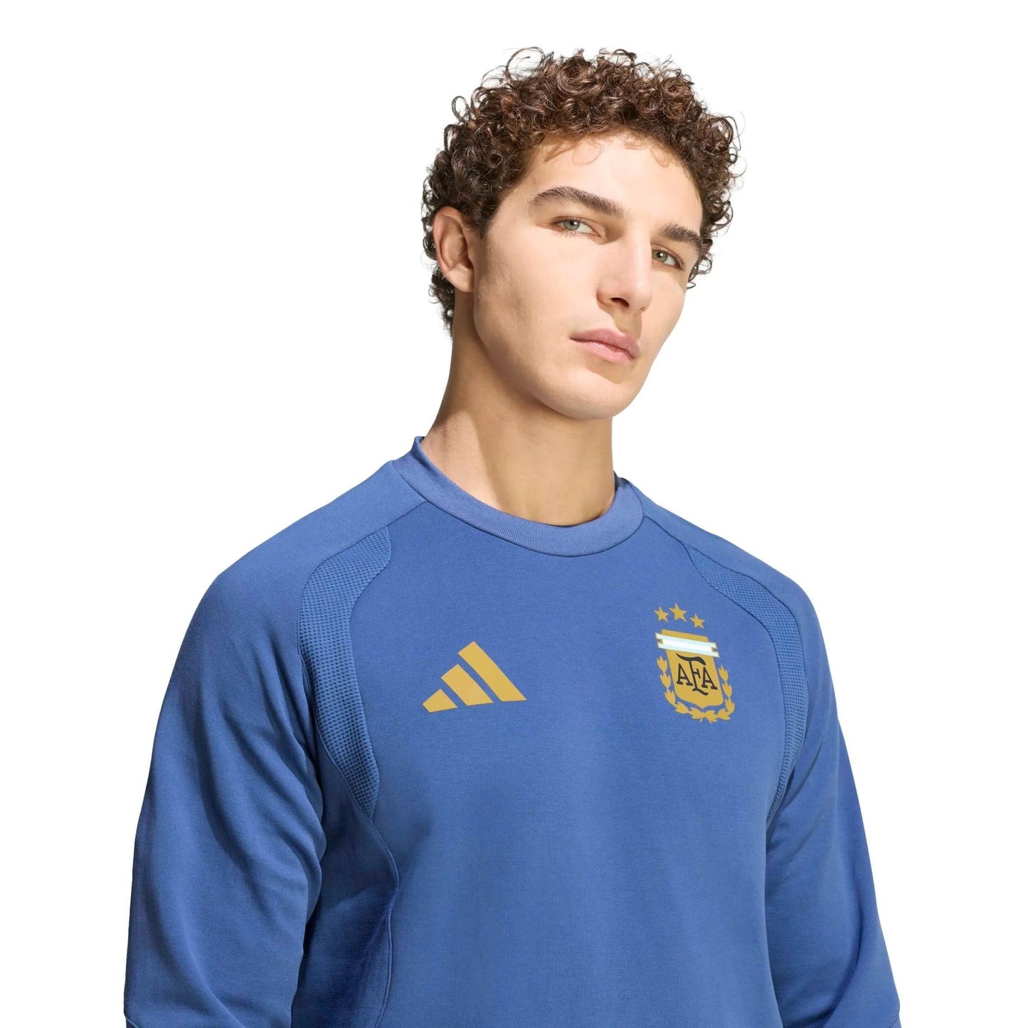 2026 Argentina Men's Tiro Travel Crewneck Sweatshirt Crew Blue