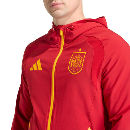 2026 Spain Men's Tiro Travel Full Zip Windbreaker Team Power Red 2