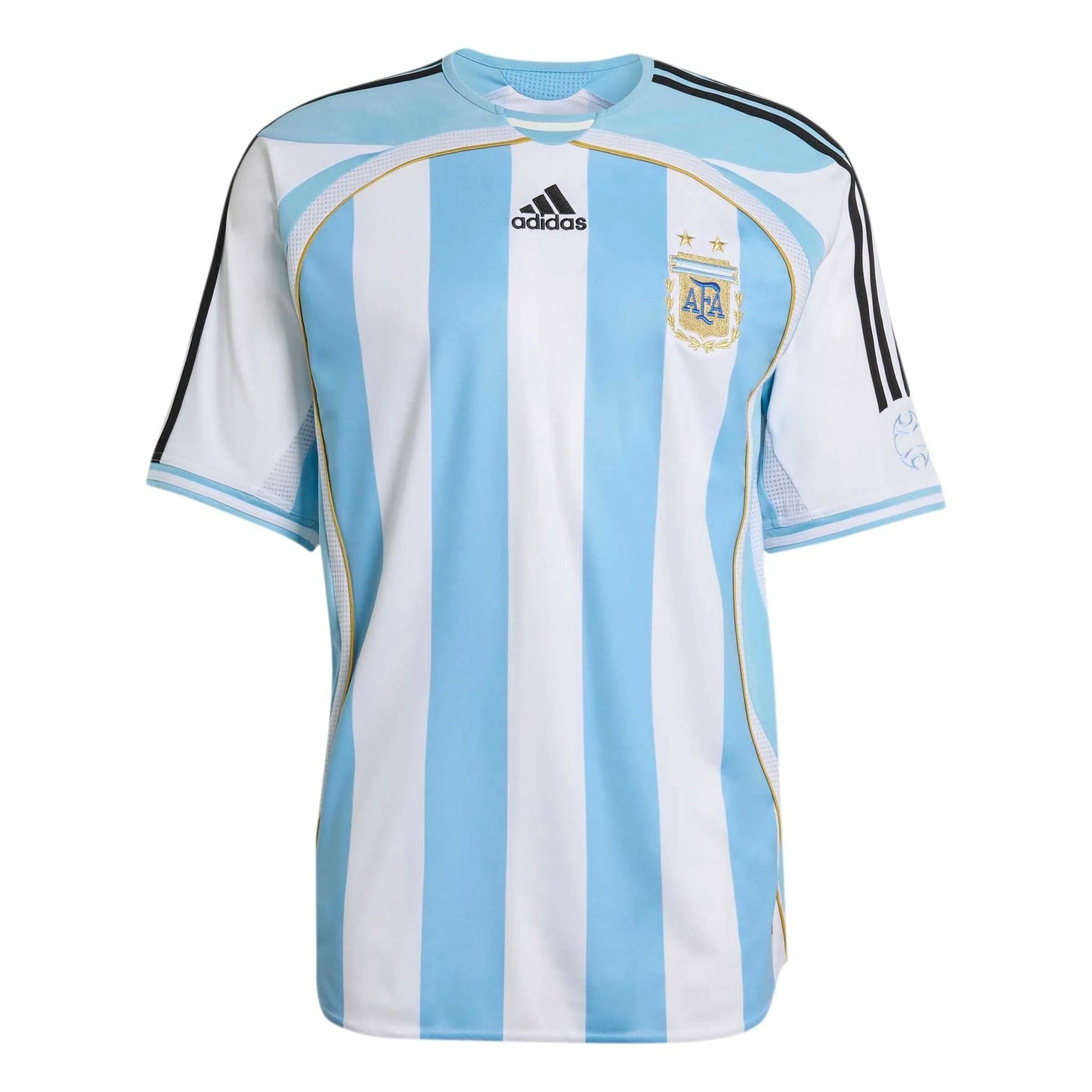 2006 Argentina Men's Retro Stadium Home Soccer Jersey White / Clear Blue