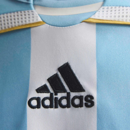 2006 Argentina Men's Retro Stadium Home Soccer Jersey White / Clear Blue