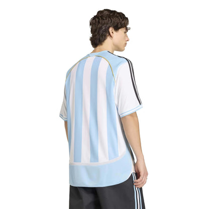 2006 Argentina Men's Retro Stadium Home Soccer Jersey White / Clear Blue