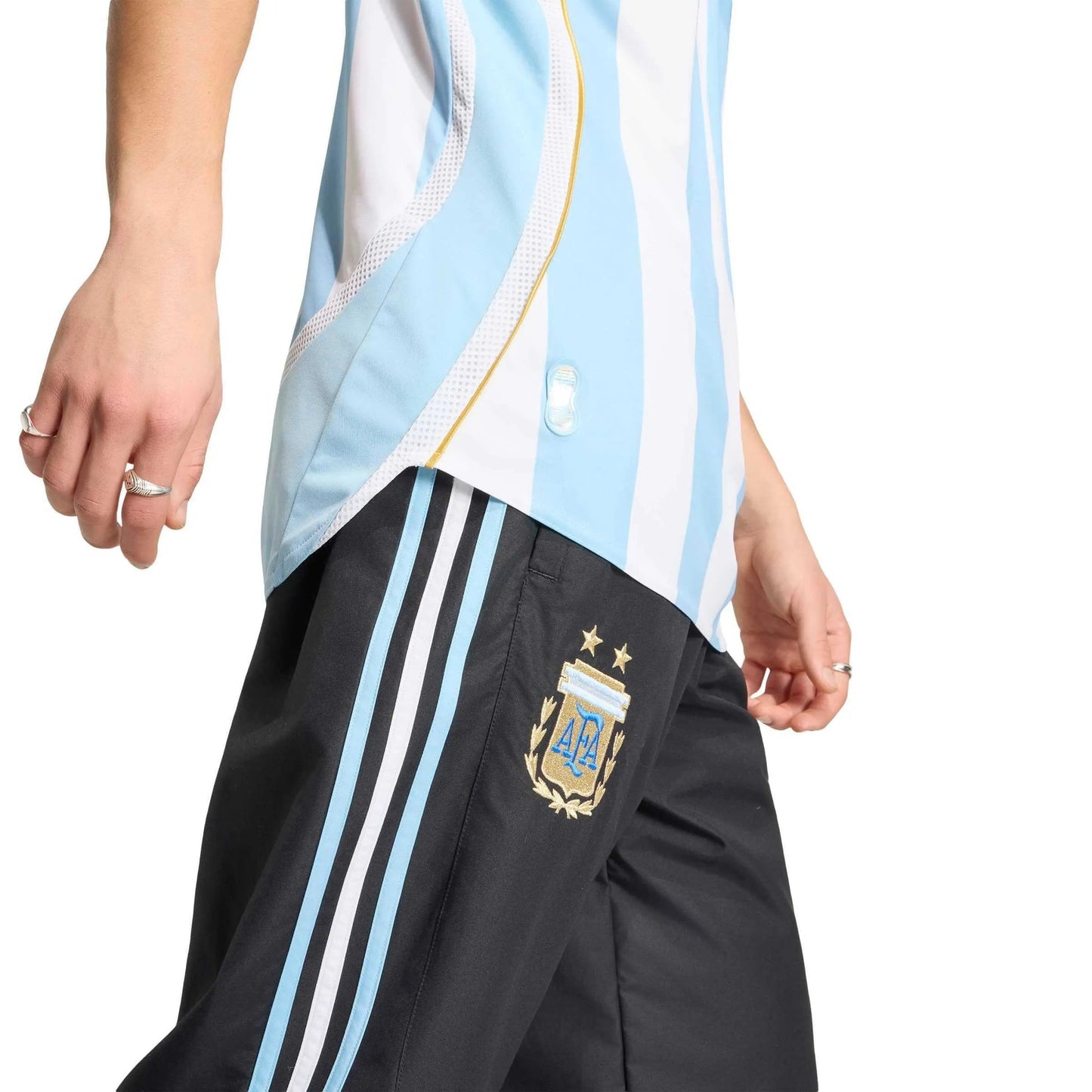 2006 Argentina Men's Retro Stadium Home Soccer Jersey White / Clear Blue