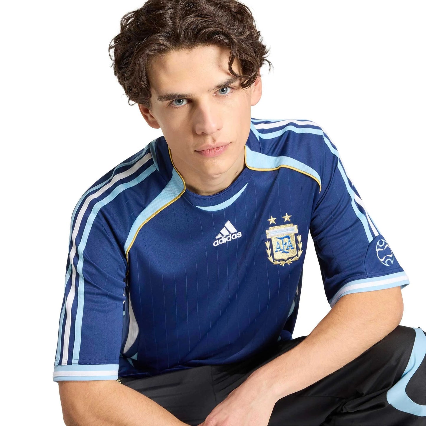 2006 Argentina Men's Retro Stadium Away Soccer Jersey Dark Blue