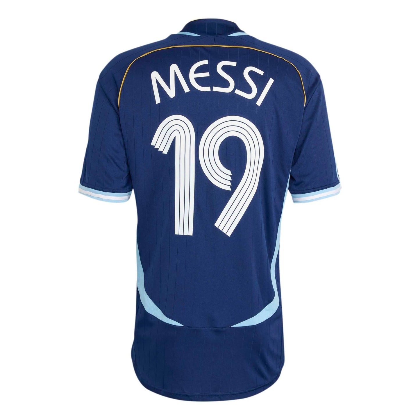2006 Argentina Men's Retro Stadium Away Messi #19 Soccer Jersey Dark Blue