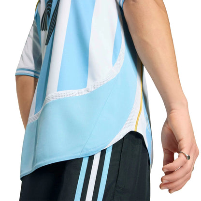 2006 Argentina Men's Retro Stadium Home Messi #19 Soccer Jersey White / Clear Blue