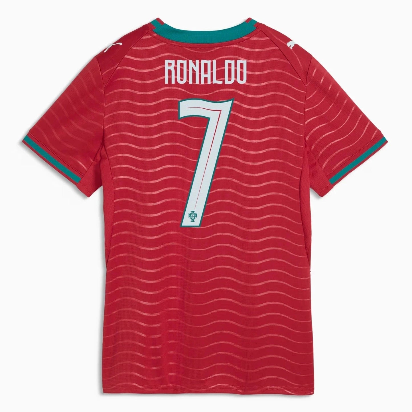2026 Portugal Women's Stadium Home Ronaldo #7 Soccer Jersey Club Red-Green Lagoon
