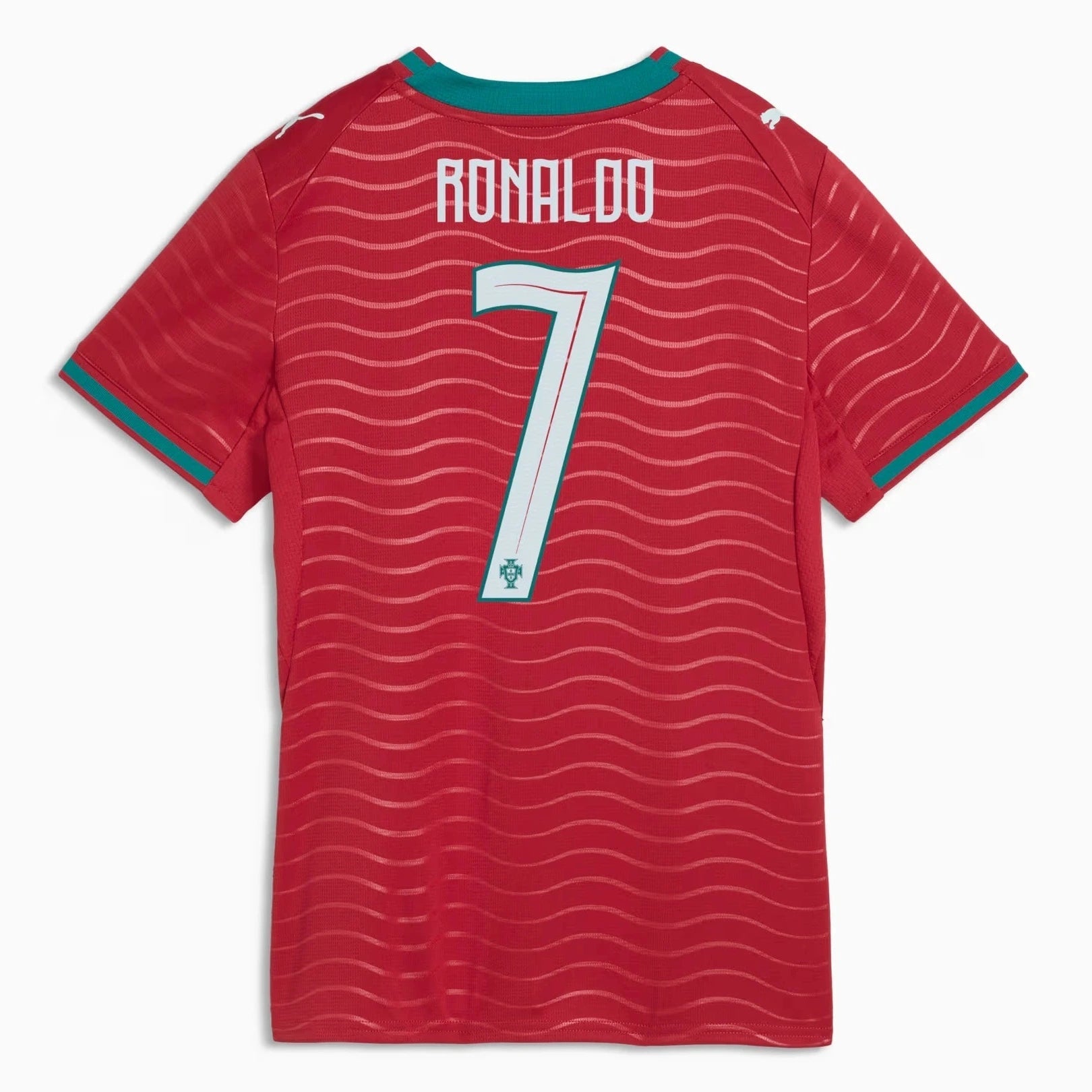 2026 Portugal Women's Stadium Home Ronaldo #7 Soccer Jersey Club Red-Green Lagoon