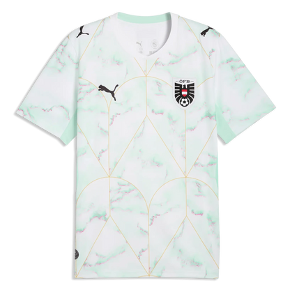 2026 Austria Men's Stadium Away Soccer Jersey Puma White-Mint Melt