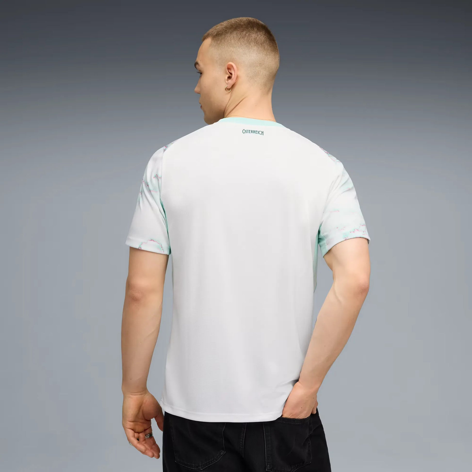2026 Austria Men's Stadium Away Soccer Jersey Puma White-Mint Melt