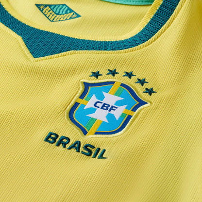 2026-27 Brazil Little Kids' Stadium Home Kit Canary/Light Menta/Geode Teal