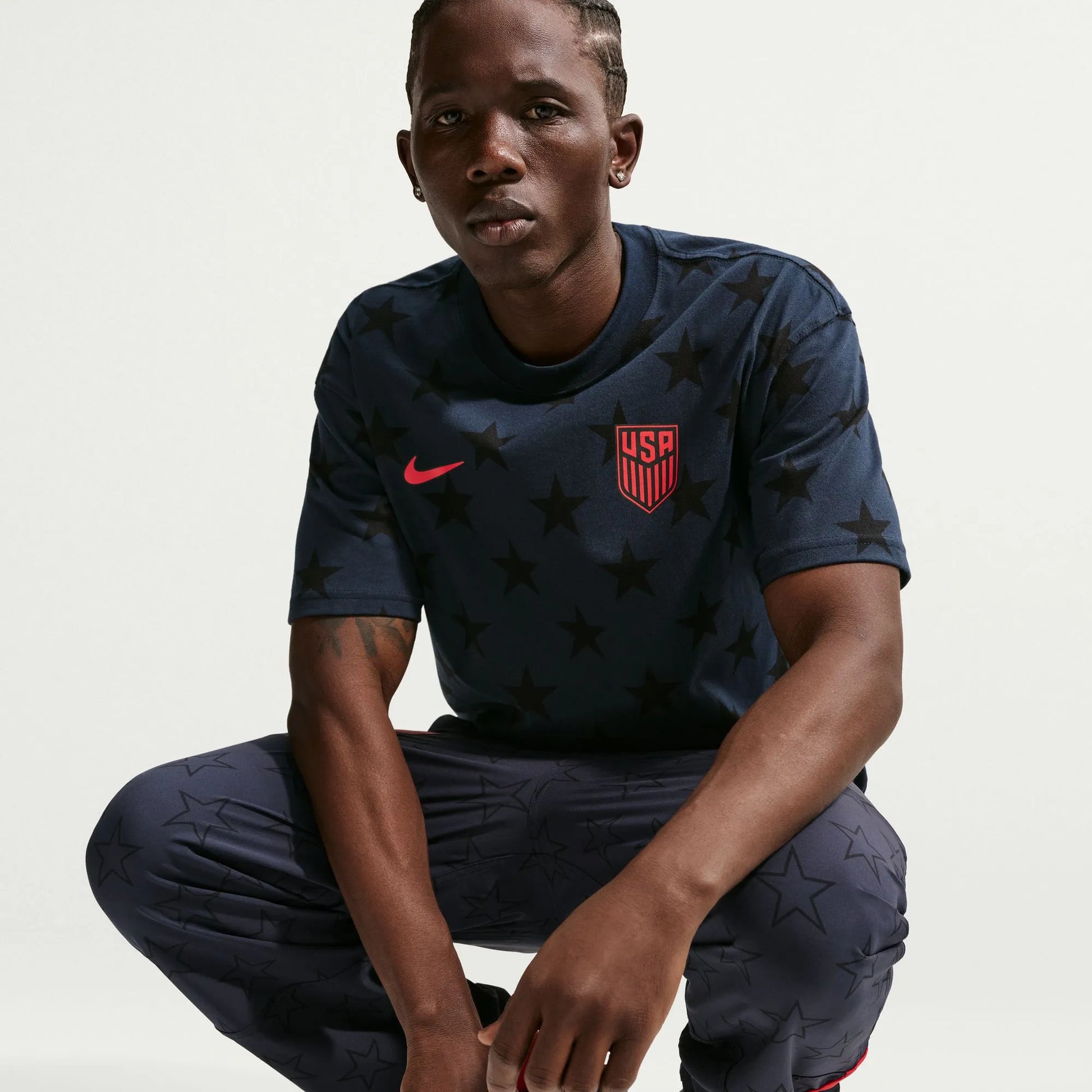 2026-27 USMNT Men's All Over Print Tee Dark Obsidian