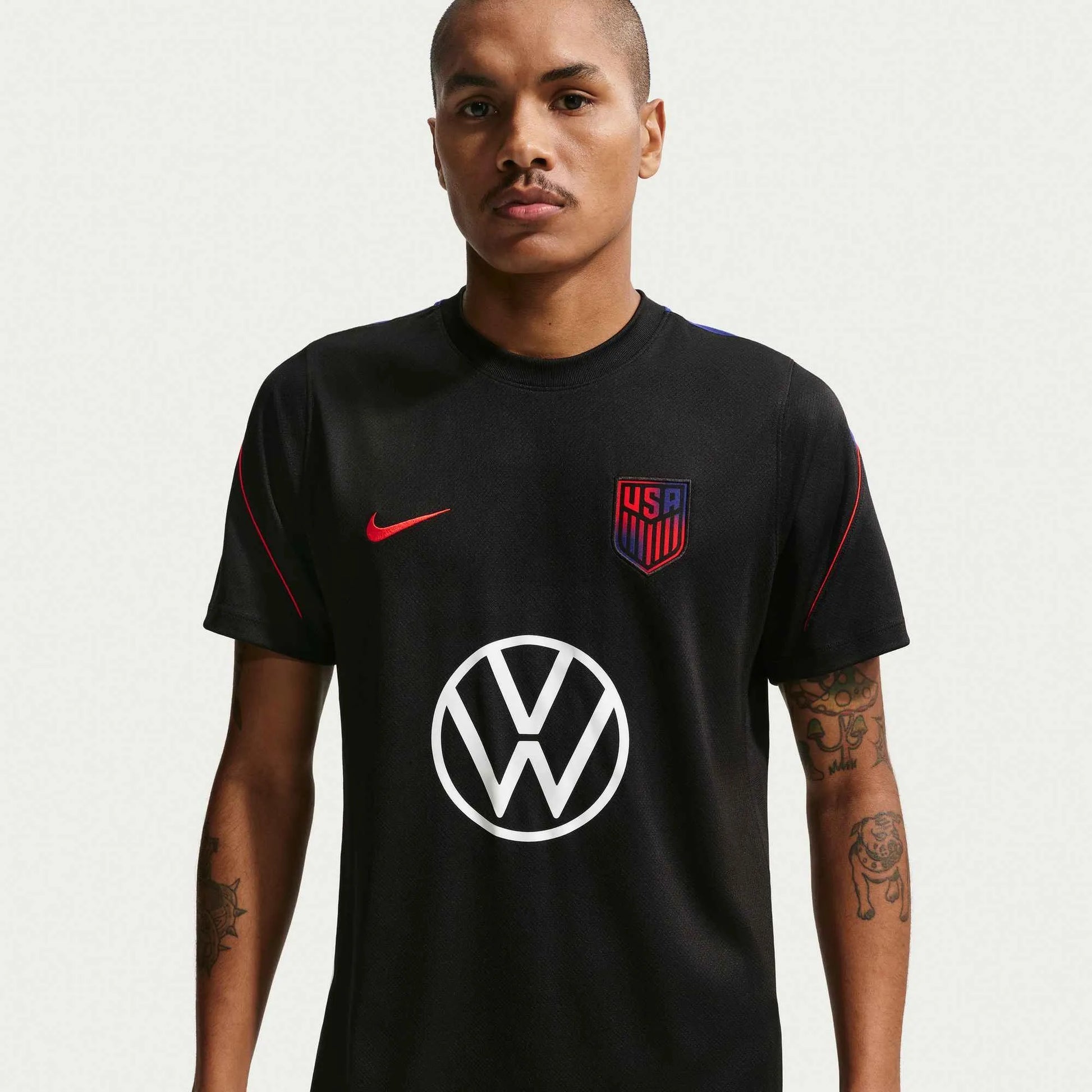 2026-27 USMNT Men's Strike Top Black/Deep Royal Blue/Challenge Red