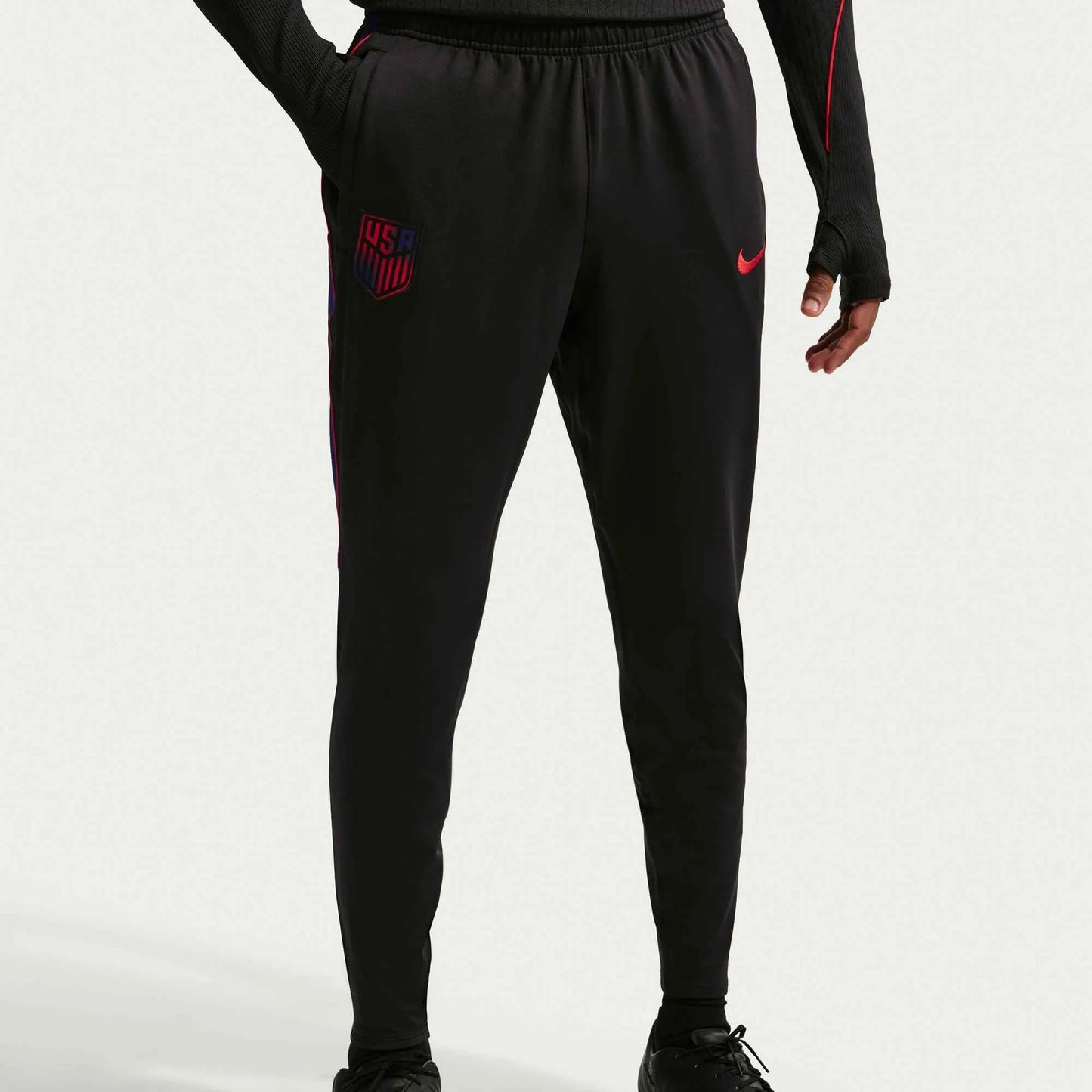 2026-27 USMNT Men's Strike KPZ Pants Black/Deep Royal Blue/Challenge Red