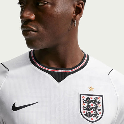 2026-27 England Men's Stadium Home Soccer Jersey White/Speed Red/Obsidian/Obsidian