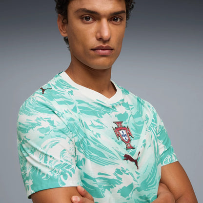 2026-27 Portugal Men's Authentic Away Soccer Jersey Puma White-Green Lagoon