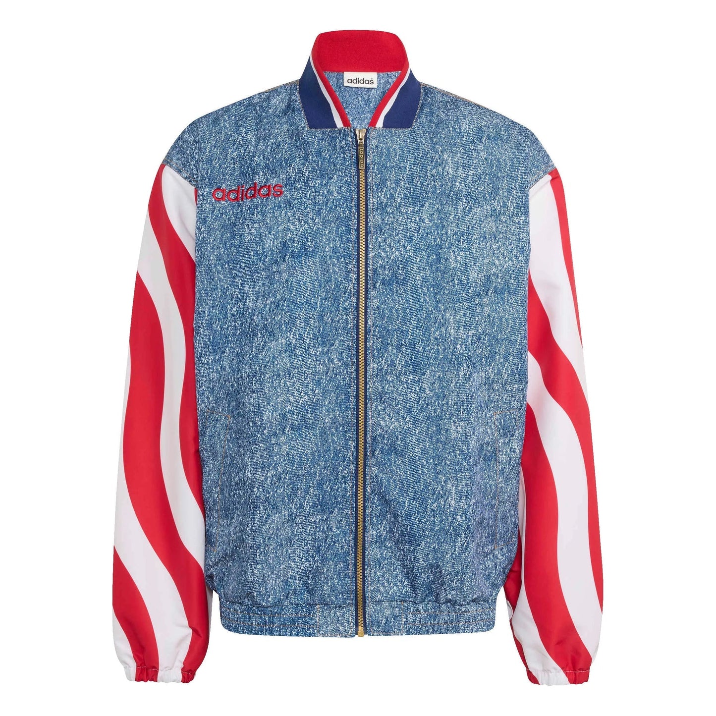 USA Men's Denim Graphic Track Top White / Dark Blue