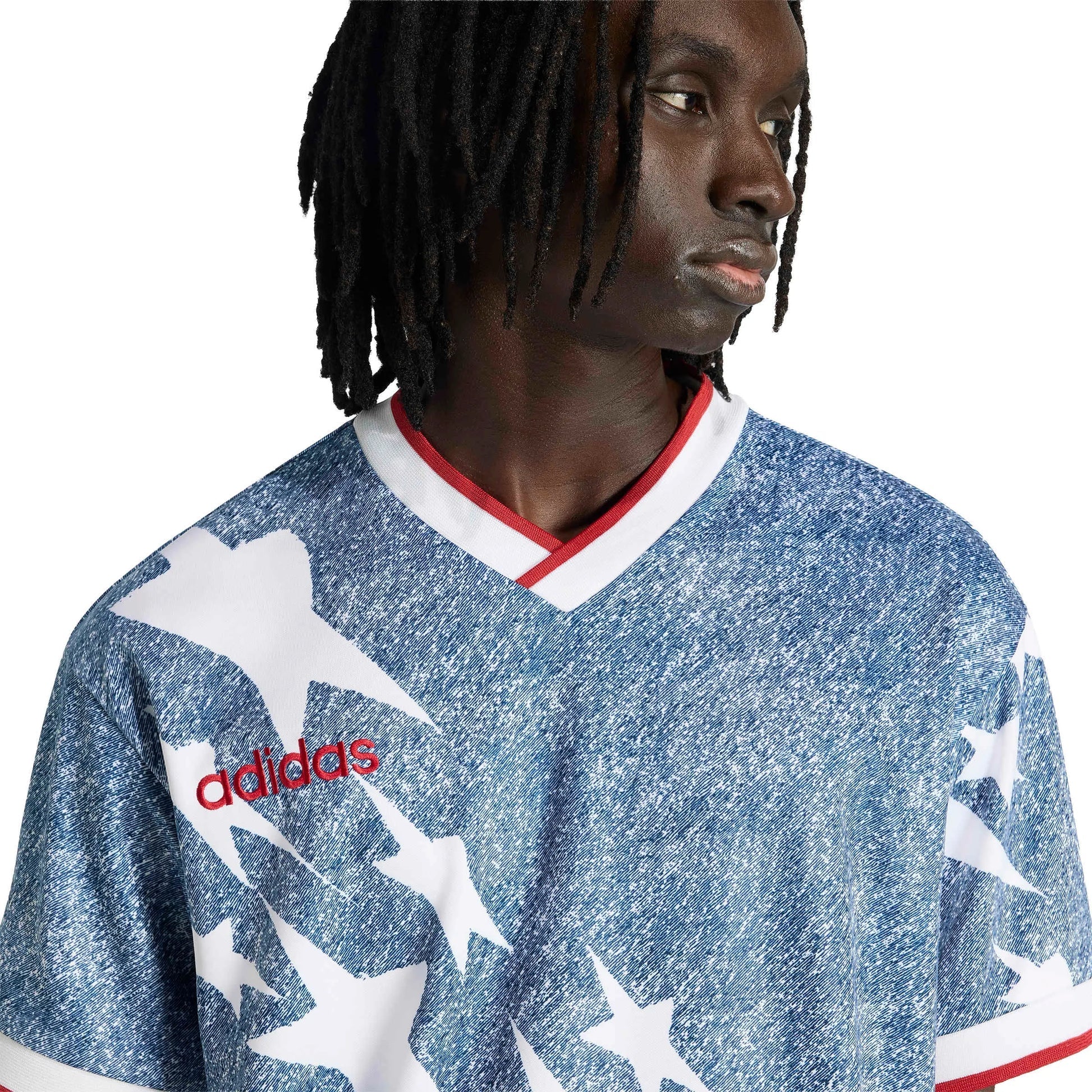 USA Men's Denim Graphic Jersey White / Dark Blue