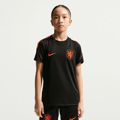 2026-27 Netherlands Youth Strike Top Black/Hyper Crimson/Hyper Crimson