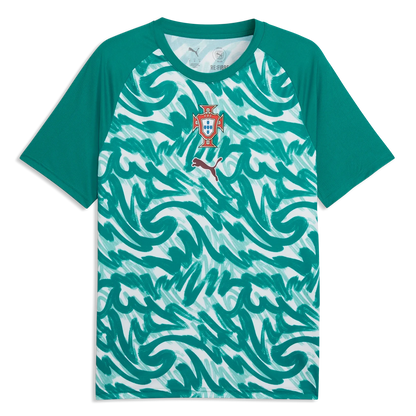 2026-27 Portugal Men's Pre-Match Soccer Jersey Green Lagoon-Ruby Shimmer