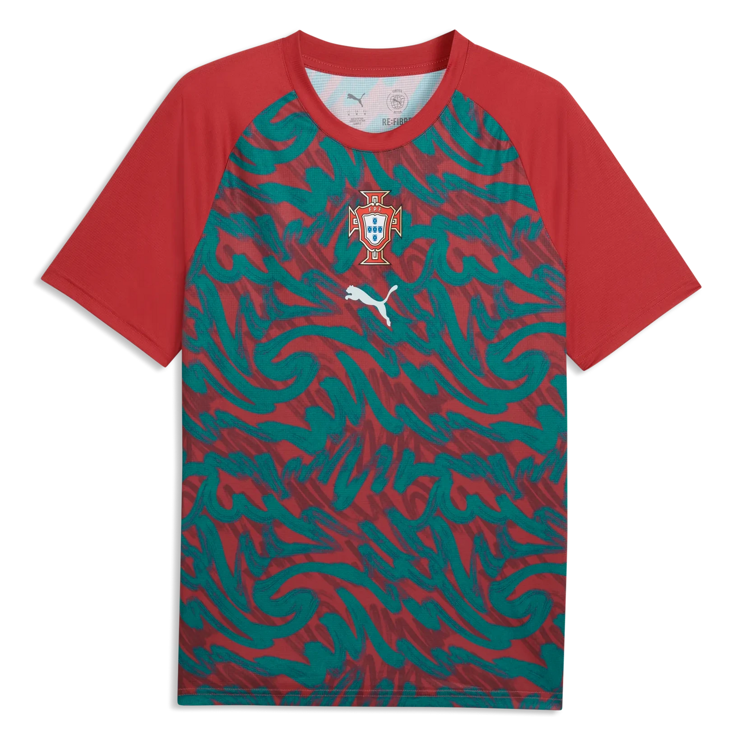 2026-27 Portugal Men's Pre-Match Soccer Jersey Club Red-Green Lagoon