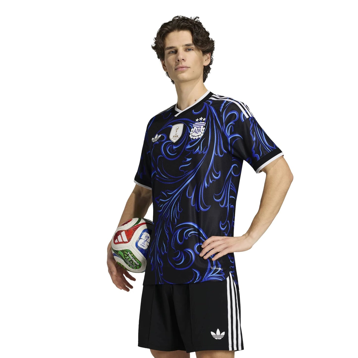 2026 Argentina Men's Authentic Away Soccer Jersey Black / Lucid Blue / Blue Burst